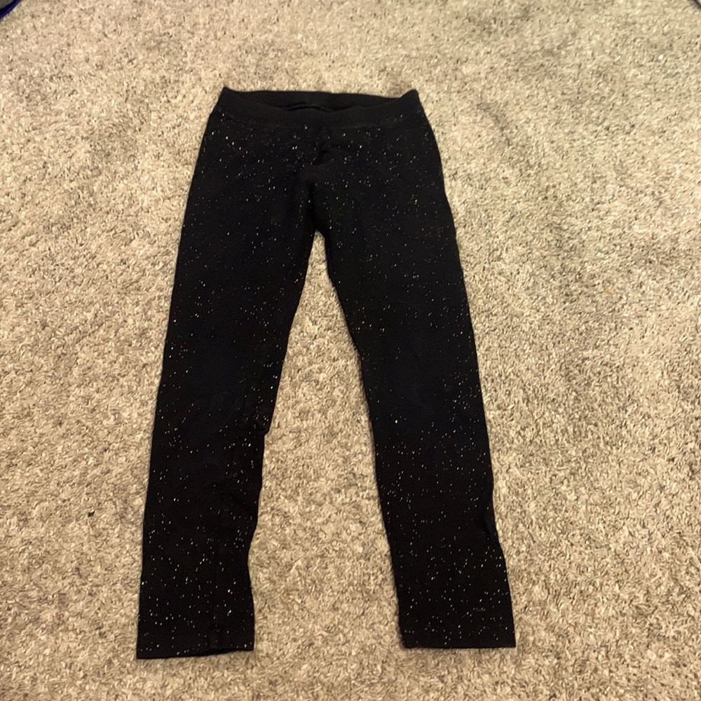 Kids black sparkly leggings